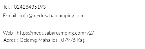 Medusa Bar & Patara Camping telefon numaralar, faks, e-mail, posta adresi ve iletiim bilgileri